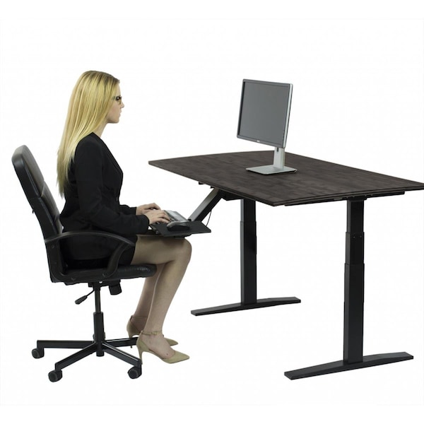 Gfancy Fixtures Black Bamboo Dual Motor Electric Office Adjustable Computer Desk - GF3677241