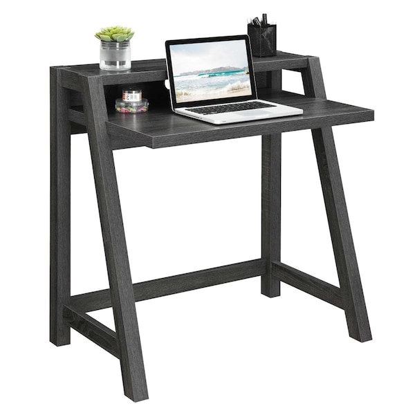 Convenience Concepts 34.5 x 22 x 35 in. Newport Lilly 2 Tier Desk, Weathered Gray - HI2825803