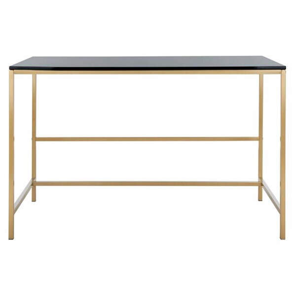 Safavieh Nova Glossy Wooden Desk, Black Top & Gold Leg - DSK5800B