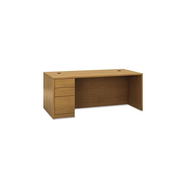 Hon CC, 10500 SERIES inLin SINGLE PEDESTAL DESK, LEFT FULL-HEIGHT PED, 72W X 36D X 29.5H, HARVEST - 105896LCC