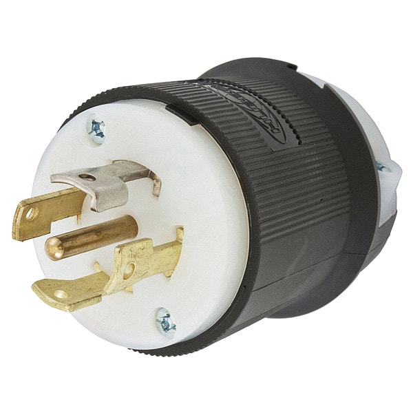 Hubbell 30A Twist-Lock Plug 4P 5W 277/480VAC L22-30P BK/WT - HBL2821