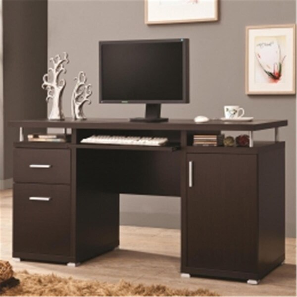 Designed To Furnish H-Desks-Computer Desk Cappuccino - DE721173