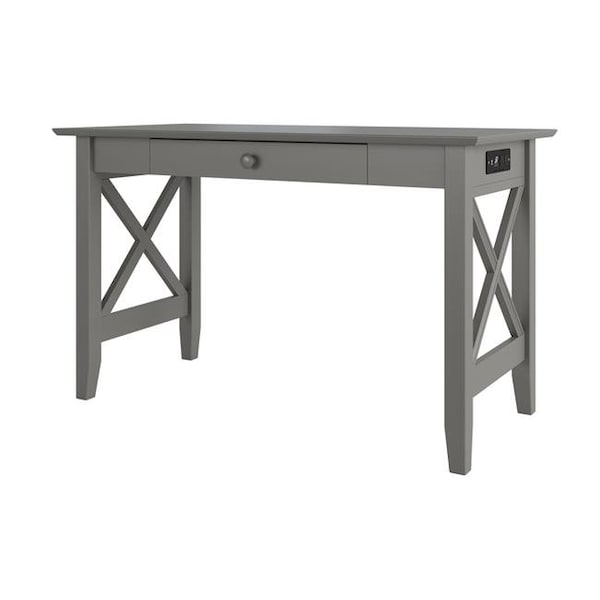 Atlantic Furniture Atlantic Furniture AH12249 24 x 48 x 29.38 in. Lexi Desk with Drawer & Charger; Grey - AH12249