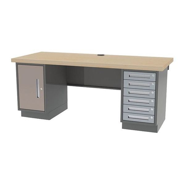Greene Manufacturing Pre Engineered Work Stations Workstation, 30" D X 29-3/4" H, 96" W X Hardwood, Maple - DT-8JC