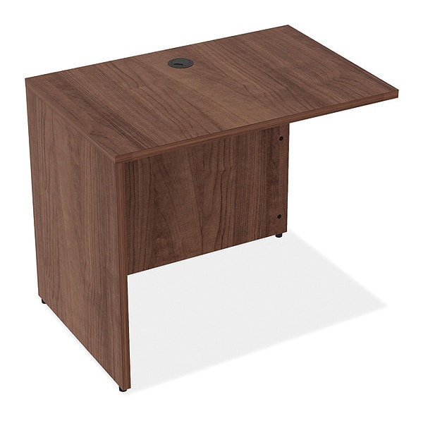 Lorell Desk Return Return, 24" D X 29-1/2" H, 35" W X 3mm PVC (Edge), Metal, Walnut - LLR34400