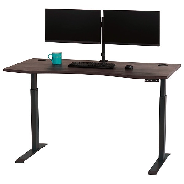 Motionwise Adjustable Desk Adjustable Desk, 30" D X 28" to 48" H, 60" W X Medium Density Fiberboard, Gray - SDD60G