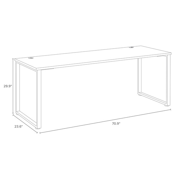 Hirsh Commercial Desks, 23.6 in D X 29.9 in H, 70.9 in W X Steel, Black / Weathered Charcoal - 23986
