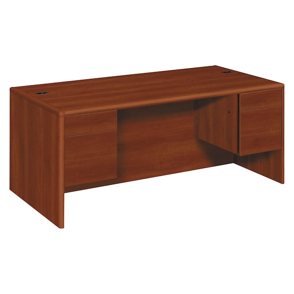 Hon Pedestal Desk Desk, Dbl Ped, 72inW, Cognac, 36" D X 29-1/2" H, 72" W X Particle Board, Cognac - HON10791CO