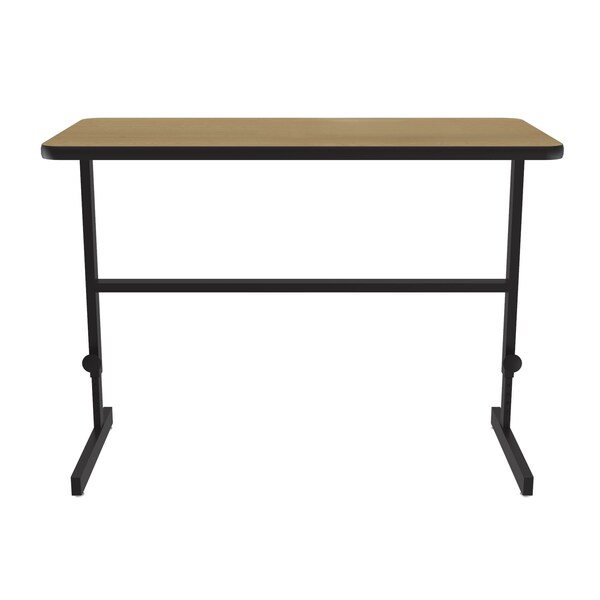 Correll Workstation Desk Standing Height Workstation, 48" D X 34" to 42" H, 24" W X Fusion Maple - CST2448-16