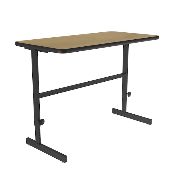 Correll Workstation Desk Standing Height Workstation, 48" D X 34" to 42" H, 24" W X Fusion Maple - CST2448-16