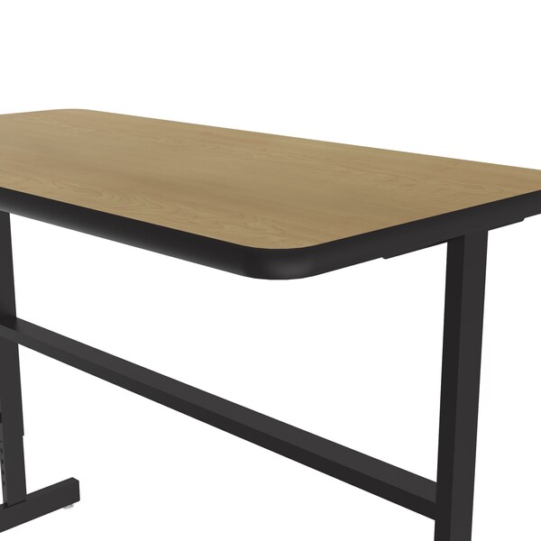 Correll Workstation Desk Standing Height Workstation, 48" D X 34" to 42" H, 24" W X Fusion Maple - CST2448-16