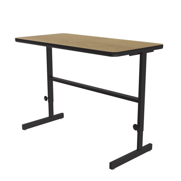 Correll Workstation Desk Standing Height Workstation, 48" D X 34" to 42" H, 24" W X Fusion Maple - CST2448-16
