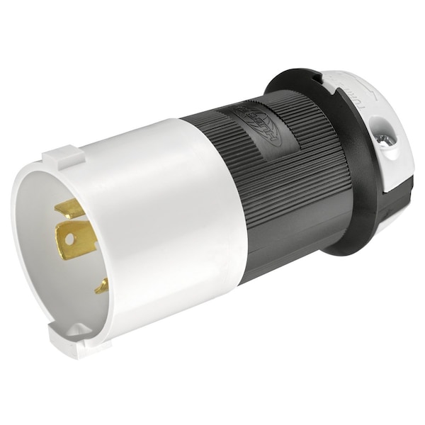 Hubbell 30A Twist-Lock Plug 2P 3W 250VAC L6-30P BK/WT - HBL2621S