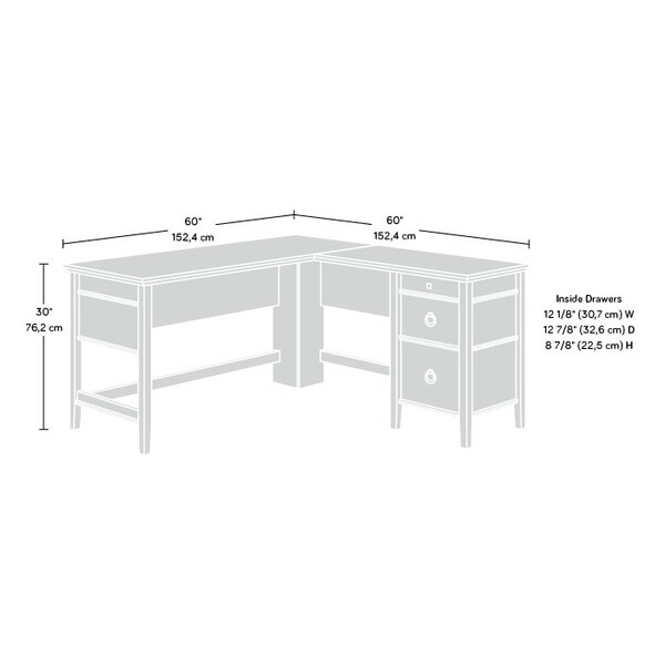 Sauder 60 in D X 30 in H, 60 in W X Engineered wood - 429772