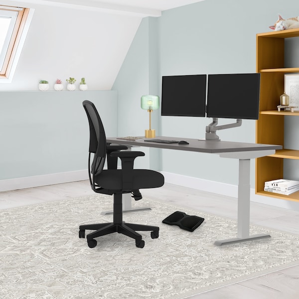 We'Re It Electric Sit Stand Desk, 46.25 H, 30 W X Laminate wood, metal, White, Sarum Twill - VL22WH7230-8827