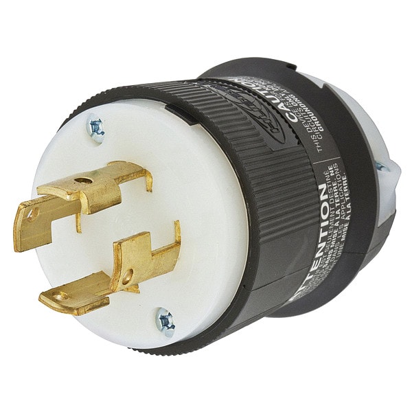 Hubbell 30A Twist-Lock Plug 4P 4W 120/208VAC BK/WT - HBL3431C