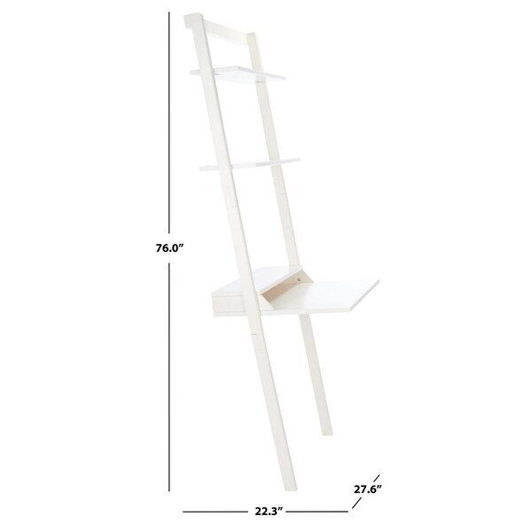 Safavieh Pamella 2 Shelf White Leaning Desk - 76 x 27.6 x 22.3 in. - DSK9400B