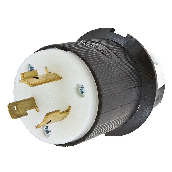 Hubbell 20A Twist-Lock Plug 2P 3W 480VAC L8-20P BK/WT - HBL2341