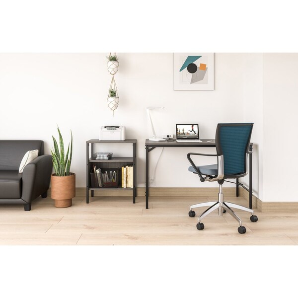 Safco Desk, 45-1/2"x23-1/2"x29-1/2", Neowalnut Laminate/Black Base - SAF5272BLWL