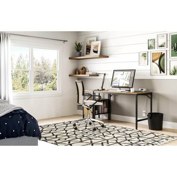 Safco Desk, 45-1/2"x23-1/2"x29-1/2", Neowalnut Laminate/Black Base - SAF5272BLWL