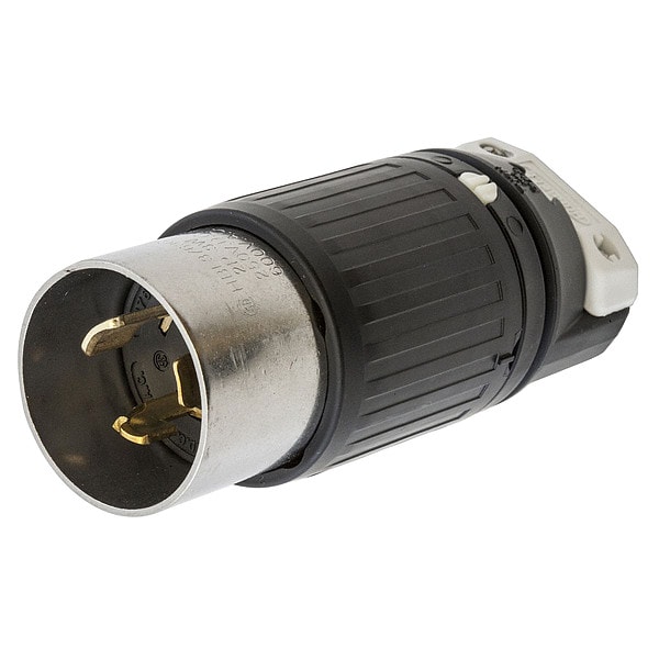 Hubbell 50A Twist-Lock Plug 2P 3W 600VAC/250VDC BK/WT - HBL3763C