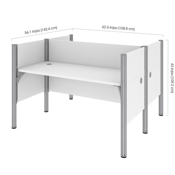 Bestar Bestar Pro-Biz 63W Office Cubicles with Low Privacy Panels in white - 100870C-17