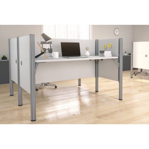 Bestar Bestar Pro-Biz 63W Office Cubicles with Low Privacy Panels in white - 100870C-17