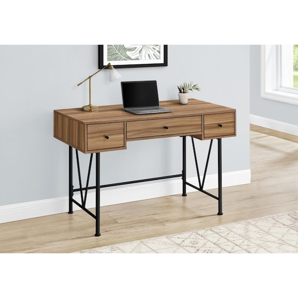 Daphnes Dinnette 48 in. Computer Desk Light Reclaimed Wood & Black Metal - DA3067112