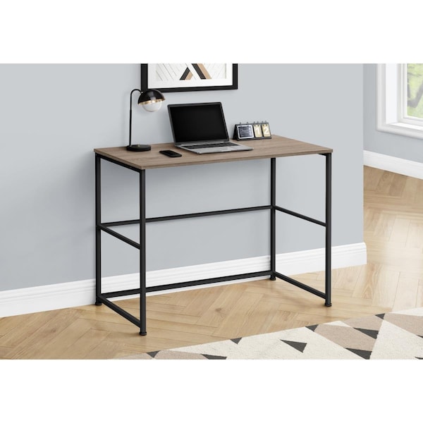 Daphnes Dinnette 40 in. Metal Computer Desk Dark Taupe & Black - DA3072183