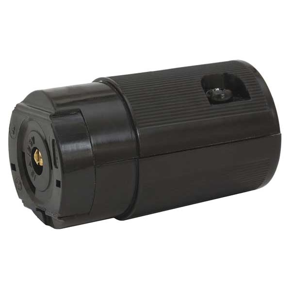 Hubbell 15A Midget Locking Connector 2P 3W 120VAC ML-2R BK - HBL7593V