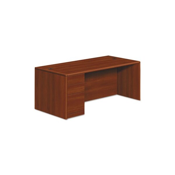 Hon HON, 10700 SERIES SINGLE PEDESTAL DESK, FULL LEFT PEDESTAL, 72W X 36D X 29.5H, COGNAC - 10788LCO