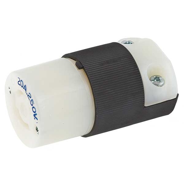 Hubbell 20A Twist-Lock Connector 2P 2W 250VAC L2-20R BK/WT - HBL7101C