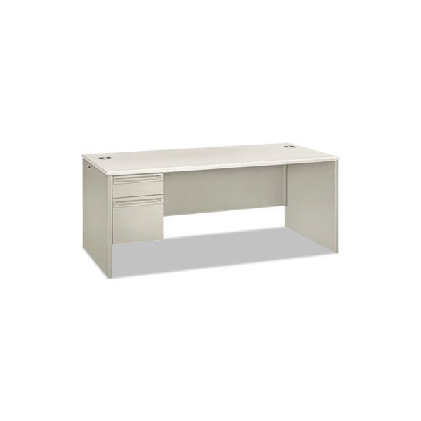 Hon HON, 38000 SERIES SINGLE PEDESTAL DESK, LEFT, 72W X 36D X 30H, SILVER MESH/LIGHT GRAY - 38294LB9Q