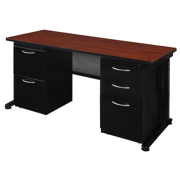 Fusion Pedestal Desk Desks > Pedestal Desks > Fusion Double Pedestal Desks, 24 D X 29 H, 72 W X Wood|Metal - MDP7224CH