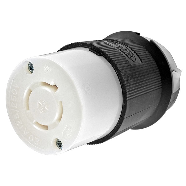 Hubbell 20A Twist-Lock Connector 3P 4W 125/250VAC L14-20R BK/WT - HBL2413