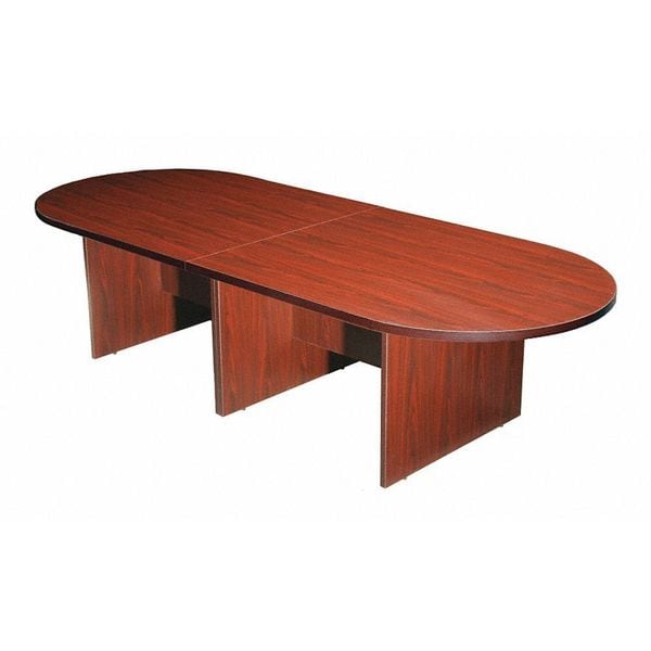 Boss Race Track Conference Table Conference Table, 49" D X 29-1/2" H, 120" W X Wood, Mahogany - N137-M