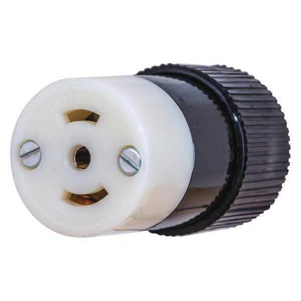 Zoro Select 15A Midget Locking Connector 3P 3W 125/250VAC ML-3R - 7484NC