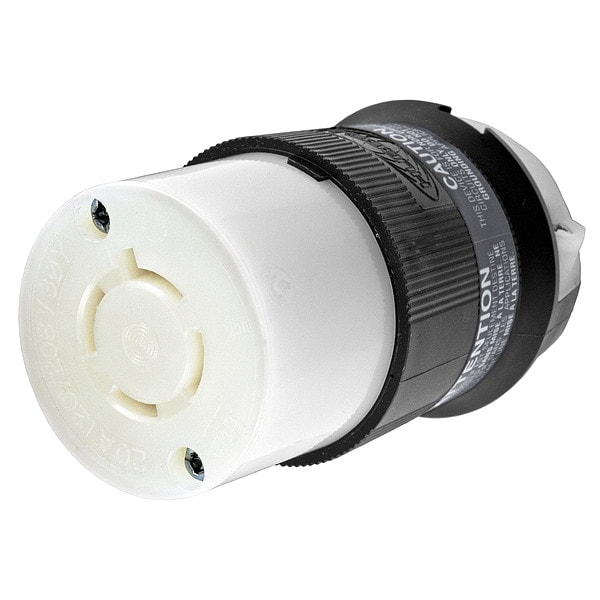 Hubbell 20A Twist-Lock Connector 4P 4W 120/208VAC L18-20R BK/WT - HBL2443