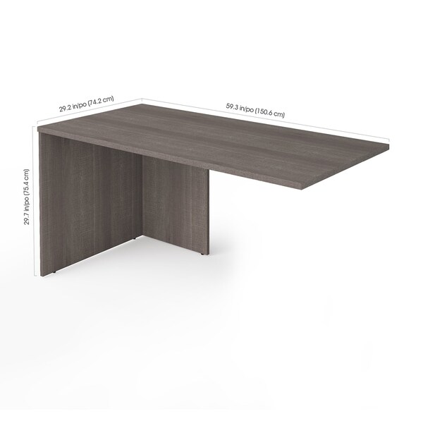 Bestar Return Shell Return Table, I3 Plus, Bark Gray, 29.3" D X 29.6" H, 59.3" W X Melamine, Bark Gray - 160810-1147
