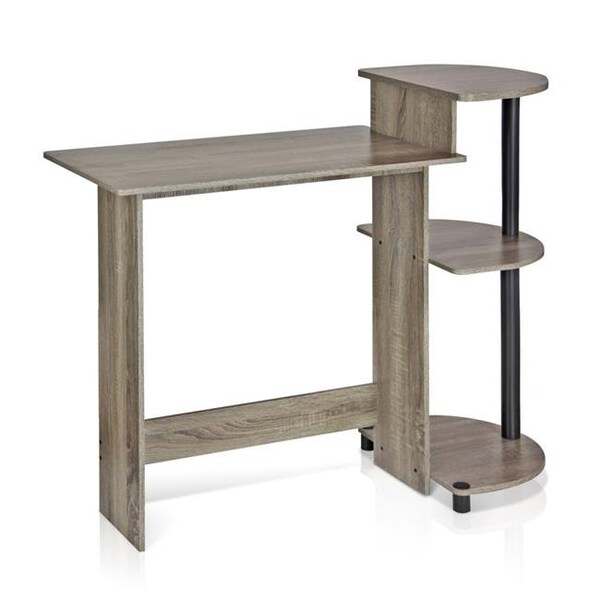 Furinno Furinno 11181GYW-BK Compact Computer Desk; French Oak Grey & Black - 11181GYW/BK