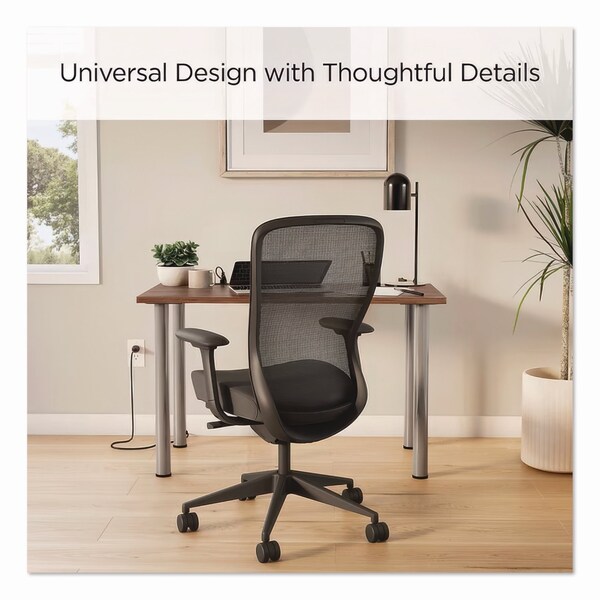 Union & Scale Essentials Writing Table-Desk with Integrated Power Management, Espresso/Aluminum - UN59690-CC
