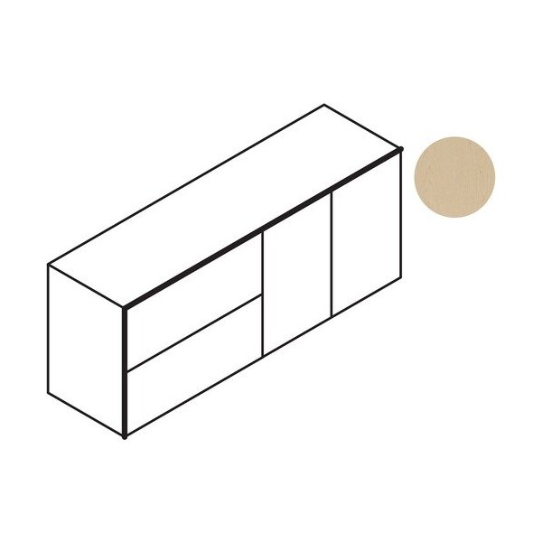Groupe Lacasse Credenza, Lateral File/Bkcse, 72inx20inx29-1/2in, Totem - LAS72DLF2072BE