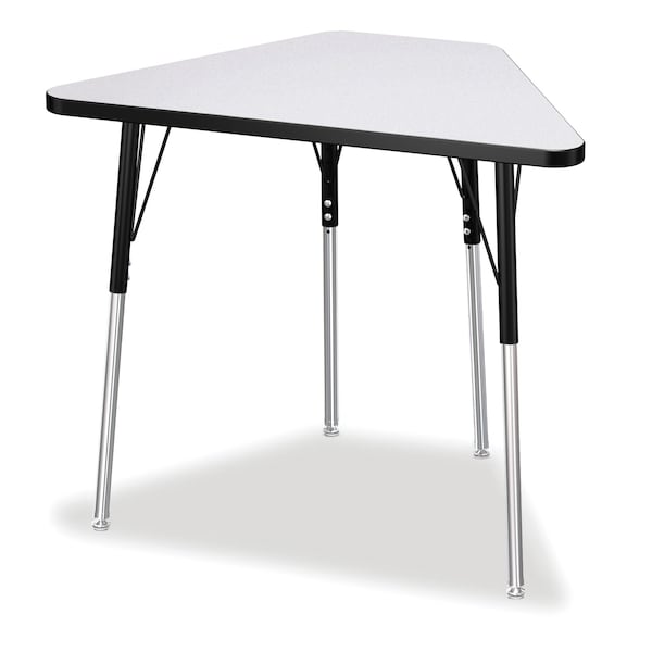 Jonti-Craft Berries Tall Trapezoid Desk, Freckled Gray/Black/Black - 6637JCA190