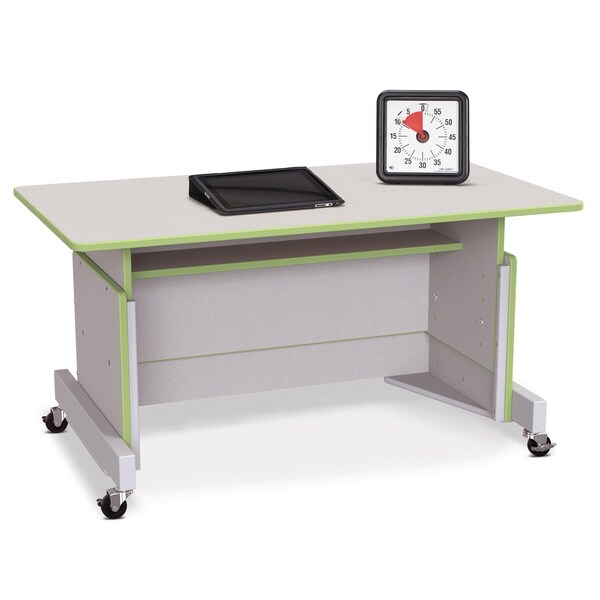 Jonti-Craft Rainbow Accents Apollo Single Computer Desk, Key Lime Green - 3351JC130