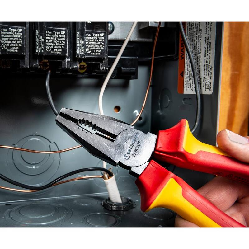 Crescent 7 in. VDE 1000-Volt Insulated Linesman Cutting Pliers - 7LMVDE