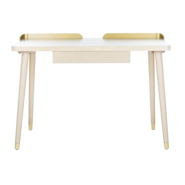 Safavieh Parker 1 Drawer Desk, White Washed & Gold - DSK6400B