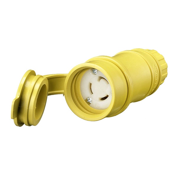 Hubbell 15A Locking Connector 2P 3W 125VAC L5-15R YL - HBL25W47