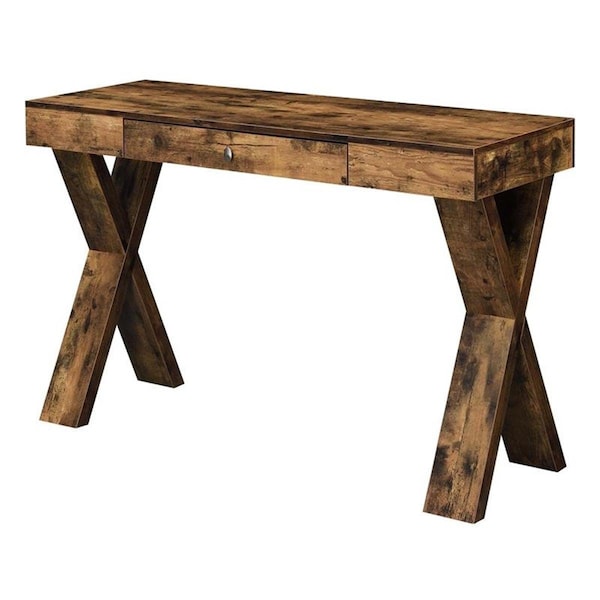 Convenience Concepts Newport 1 Drawer Desk, Brown - 125807BDW