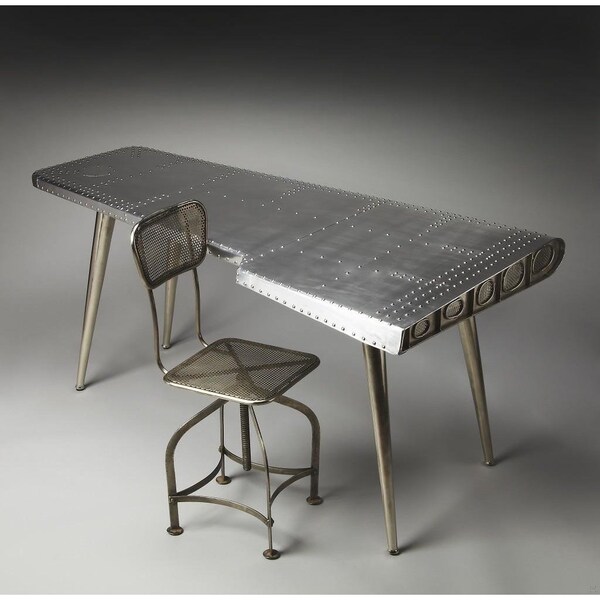 Homeroots 29.5 x 67.5 x 35.5 in. Funky Silver Wing Desk - 389427
