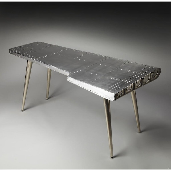 Homeroots 29.5 x 67.5 x 35.5 in. Funky Silver Wing Desk - 389427